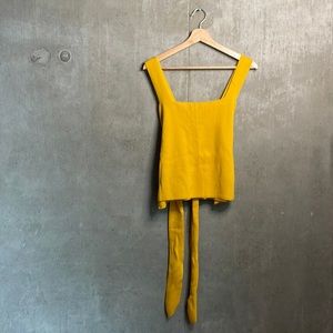 Sunflower yellow tie back sweater tank, anthropology